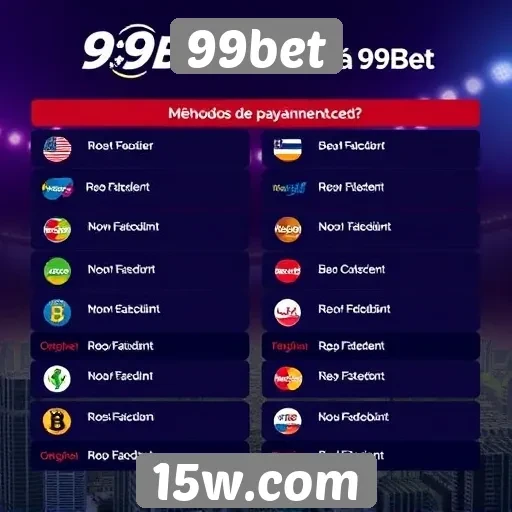 Métodos de pagamento aceitos no 99bet